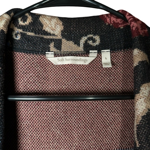 Soft Surroundings Glasgow Sweater Coat Floral Size Large - Picture 3 of 12